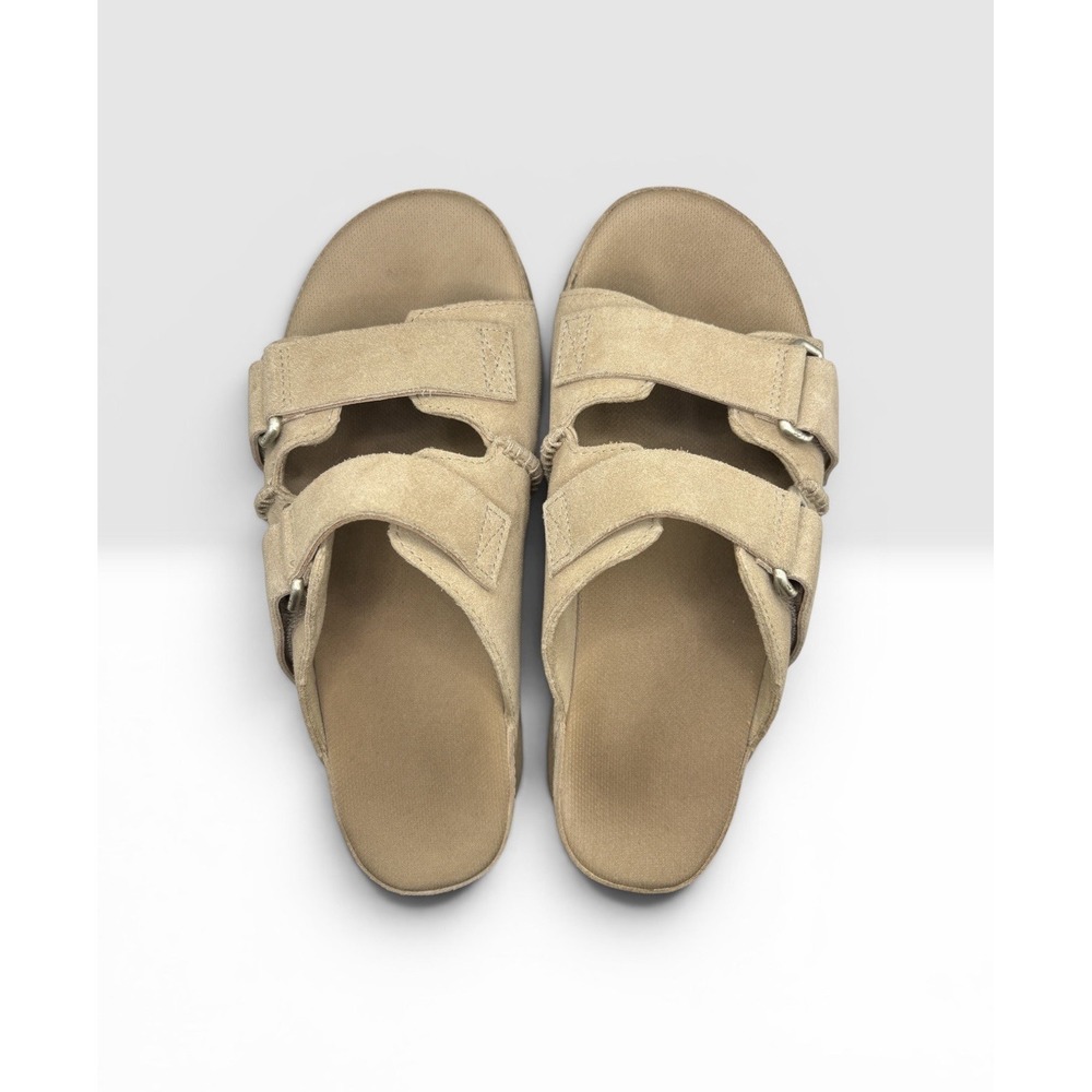 Ugg Women's Goldenstar Hi Slide Sandals Sz 8 Sand Suede Duel Adj Strap -1965 - Picture 4 of 7